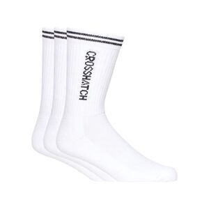 Crosshatch Mens Peppy Sports Socks (Pack of 3) / White/Black